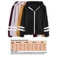thumbnail image 3 of Fashion Women's Long Sleeve Hooded Jacket Coat with Double Stripes for Casual and Winter Wear Pink M, 3 of 3