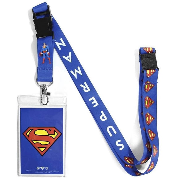 DC Comics Superman Reversible Lanyard with Breakaway Clip and ID Holder