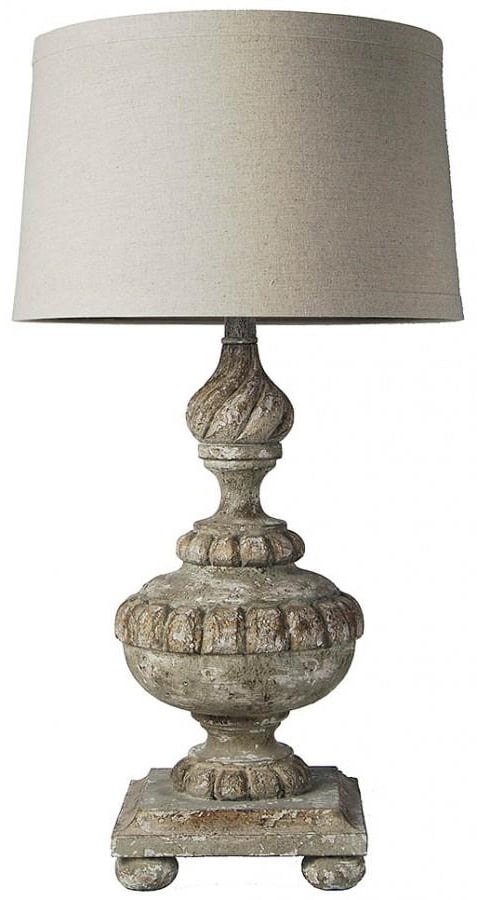 Table Lamp Transitional Green Gold Distressed Antique Gray Black Hand ...