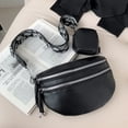 thumbnail image 3 of Bolso para tarjetas pecho DQrwqpou PU mujer Riñonera Correa ajustable cruzado con pequeña y hombro elegante tipo cartera doble, 3 of 9
