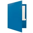 thumbnail image 4 of JAM Paper Glossy Two Pocket Folders, Blue, 100/Pack, 4 of 5