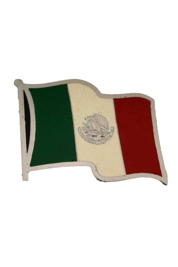 Mexico Country Wavy Flag Belt Buckle Unisex Women Men Rodeo Style Costume Fashion Accessory