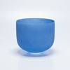 TOPFUND Bule 432hz A Note Crystal Singing Bowl Solar Plexus Chakra 8 inch with Mallet Suede Striker and Suede Stick