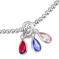 thumbnail image 4 of Sparkling Teardrops Multi-Colored Cubic Zirconia Sterling Silver Charm Bracelet, 4 of 4