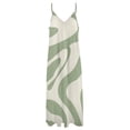 thumbnail image 6 of Abstract Green Cream Swirl Pattern Sleeveless Dress Dresses Women Summer Women's Summer Clothing, 6 of 9