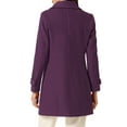 thumbnail image 3 of INSPIRE CHIC Women's Coats Peter Pan Collar Single Breasted Button Front Outwear Winter Coats XS Purplish Red, 3 of 6