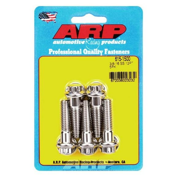 ARP 615-1500 0.37-16 x 1.5 in. Stainless Steel 12 Point Bolt Kit - Set of 5