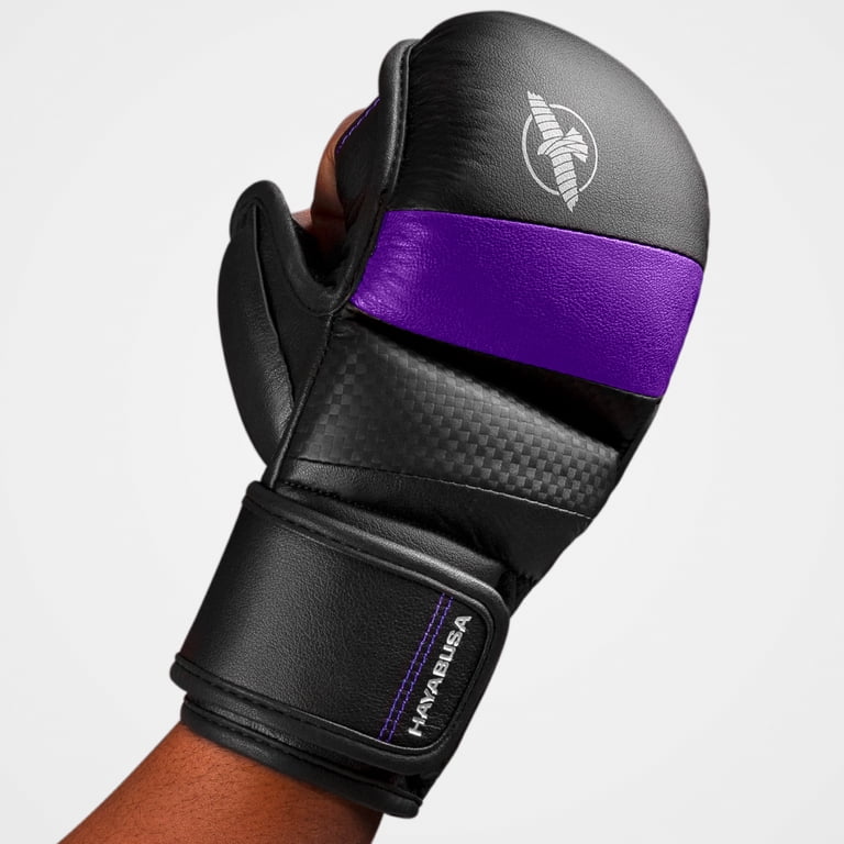 Hayabusa T3 7oz Hybrid Mixed Martial Arts Gloves, Black/Purple X