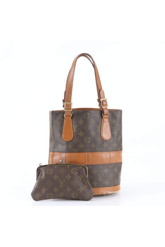 Pre-Owned Louis Vuitton Monogram Bucket PM T42238 Leather Tote Bag Handbag Shoulder for Women