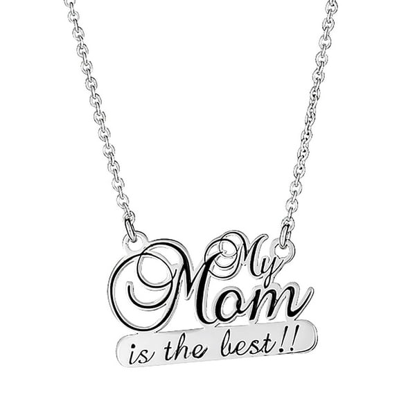 Ritastephens Necklace for Mom My mom is the best Message Necklace for Mothers Day sterling silver 925 adjustable