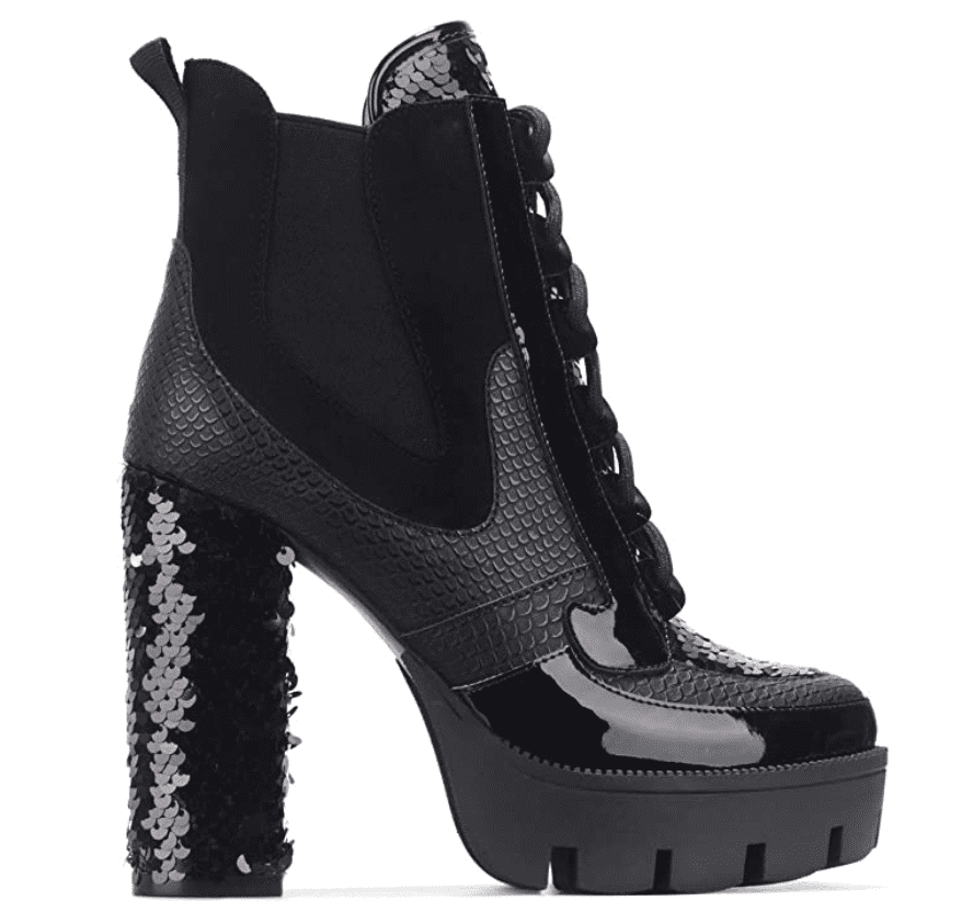 Cape Robbin Singer Combat Ankle Boots for Women Chunky Block Heel Platform Lace Up High Top Booties
