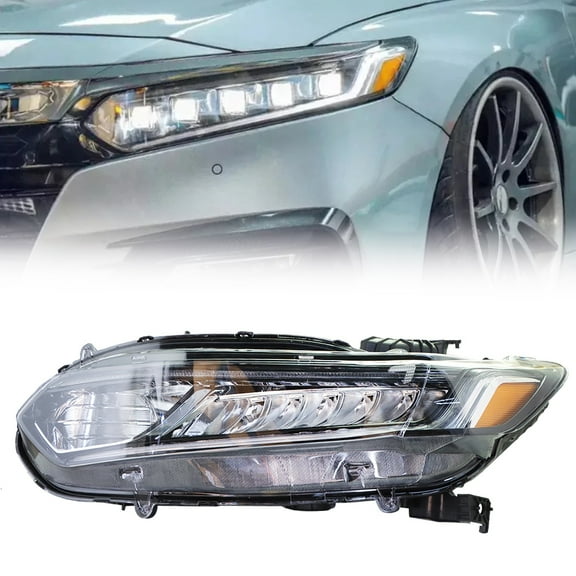 Driver Side Pair Headlamp LED Halogen Headlight Assembly Replacement for 2018 2019 2020 Accord Left Side