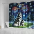 thumbnail image 4 of Happy New Year Alaskan Malamute Family Cheer Winter Midnight Firework Shower Curtain Alaska Mal Dog Lovers Gifts Waterproof Bathroom Bathtub Curtain - 02025, 4 of 5