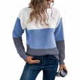 thumbnail image 6 of Women's Striped Sweater Boat Neck Knitted Sweater Casual Long Sleeve Pullover Fashion Sweater Top, 6 of 9