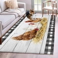 thumbnail image 3 of Rectangle Rug 4x6ft Area Rug, Farmhouse Cow Wood Plank Area Rugs for Living Room Bedroom, Farm Animal Buffalo Check Floor Mat Non-Slip Non-Shedding Carpet Indoor Accent Rugs, 3 of 9