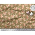 thumbnail image 2 of Soimoi Poly Georgette Fabric Leaves & Peony Floral Fabric Prints By Yard 52 Inch Wide, 2 of 3