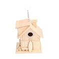 thumbnail image 3 of Casa para pájaros de madera, casa para pájaros de madera al aire libre, casa para pájaros colgante exterior rural, nido para pájaros decorativo para jardín, valor excepcional, 3 of 8