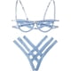 thumbnail image 2 of Conjunto de lencería sexy con corte de escalera para mujer, brasier y bragas de dos piezas Azul M Azul M Xishao ropa, 2 of 2