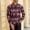 Red, variant on Men's Hawaiian Long Sleeve Button Down Shirt Casual Untucked Shirts Summer Beach Wedding Textured Shirts Red L
