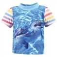 thumbnail image 3 of Hudson Baby Toddler Girl Swim Rashguard Set, Girl Dolphin, 5 Toddler, 3 of 4