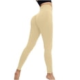 thumbnail image 5 of Sakmal Tummy Control Womens Leggings Scrunch Butt Beige Soft High Waisted Yoga Pants Long Solid Workout Leggings, 5 of 5