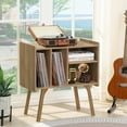 thumbnail image 5 of Joaxswe Record Player Stand, Turntables Stand with Vinyl Record Storage Holds up to 120 Albums, Record Stand Table for Living Room, Office-Oak, 5 of 6