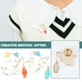 thumbnail image 3 of Brooch Kitten Fishing Cute Cartoon Badge Pin Student Gift Dection Lot L6, 3 of 9