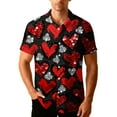 thumbnail image 4 of TaTaai Valentine's Day Print Short Sleeve Shirt, Men's Casual Lapel Button Down, Romantic Beach Wear Gift, 4 of 8