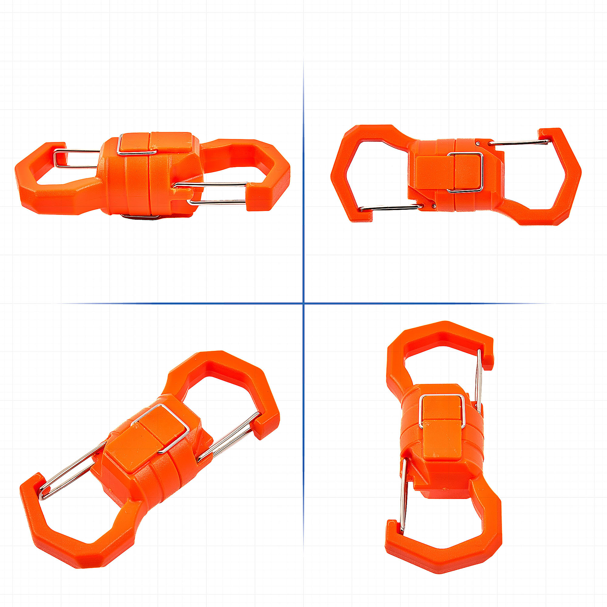 Mosquetones magnéticos grandes Ozark Trail, capacidad de 10 lb, negro y naranja, 2 unidades 8