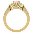 thumbnail image 3 of Engagement Ring for Women Pink Morganite Double Halo Diamond Proposal Ring 18K Gold 2.65 CT TW (G,VS1), 3 of 5