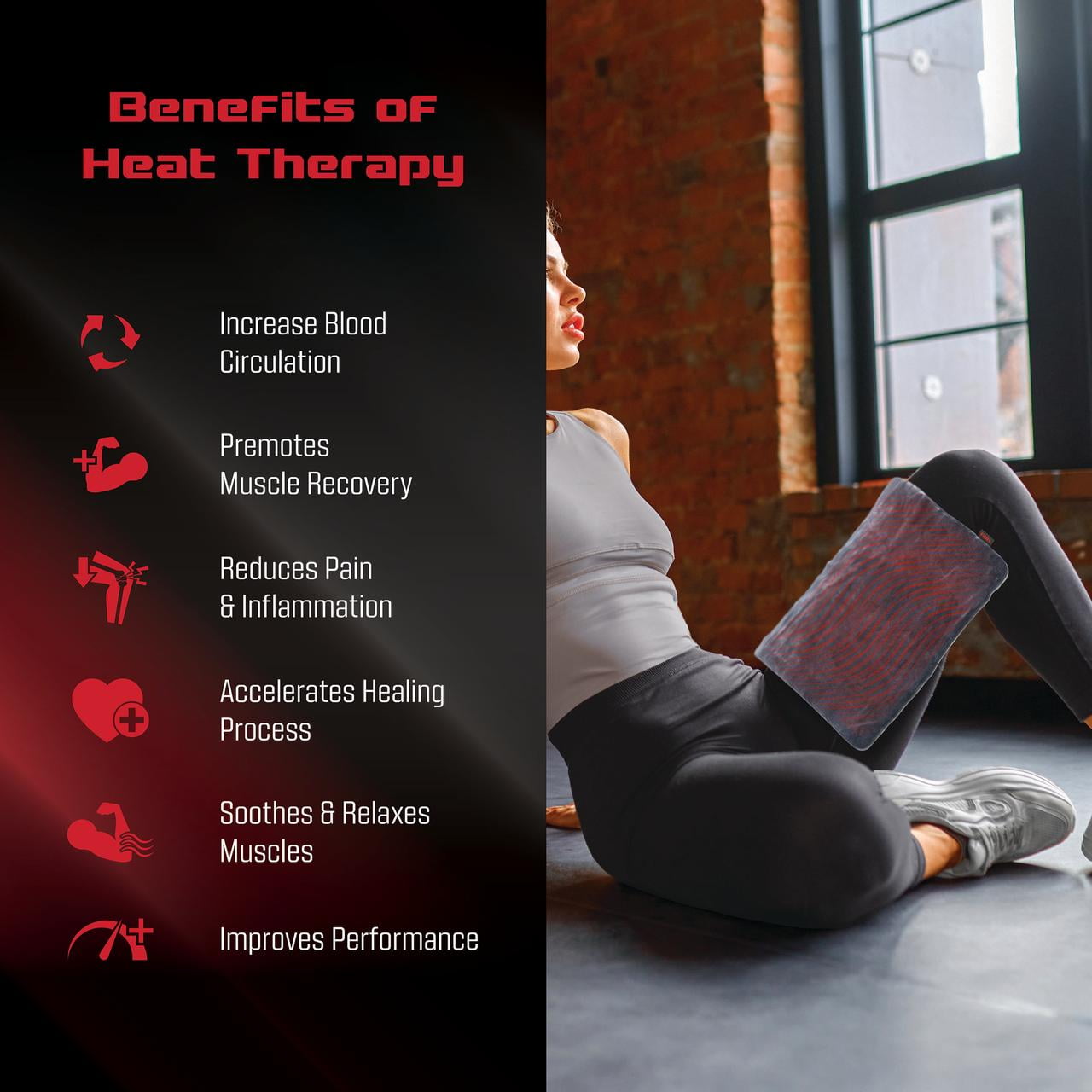 (2 pack) FitRx Recovery Heat Heating Pad, Electric Heating Pad for Back Pain Relief, 12 x 24in.
