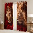 thumbnail image 2 of Homewish 3D Couple Lion Curtains Pack of 2 (42x84 Each) for Lover, Valentine's Day Rose Curtains Blackout, Romantic Anniversary Bedroom Curtains, Curtains and Drapes Decor, 2 of 6