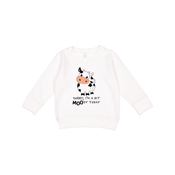 Inktastic Sorry, I'm a Bit Moody Today Cute Cow Pun Toddler Sweatshirt