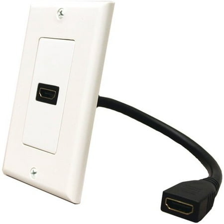 Dual F Connector Wall Plate - Datacomm Electronics 20-4503-WH Wall Plate HDMI Connector and Pigtail