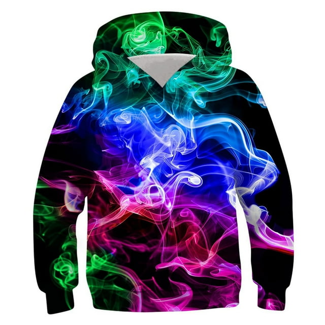 Économies d'Automne! Chandail Décontracté à Manches Longues pour Garçon HVOBTTY, T-shirt à Manches Longues pour Enfants, T-shirt Imprimé à Col Rond, Sweat à Capuche Cool pour Garçon Bleu, 13 Ans