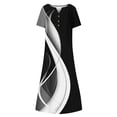 thumbnail image 5 of Vestido de Manga Corta para las Mujeres Estampado Cuello Redondo con Bolsillos, Vestido de Verano Sexy Y Casual para las Mujeres, 5 of 5