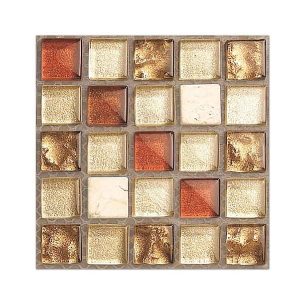 Bewildely Adhesivo de pared autoadhesivo de azulejo de cristal, decoración de cristal práctica profesional, Panel de salpicaduras con patrón Decoración del hogar tipo 13