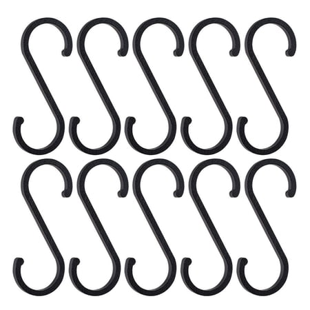 4pcs Multifunctional Towel Rack Storage Tools Bathroom Decorative Clasp Holder Clothes Hook S Shape Hooks Railing Hanger BLACK S