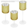 thumbnail image 5 of Koyal Wholesale Gold Long Stem Glass Candle Holder, Set of 3, 5 of 5