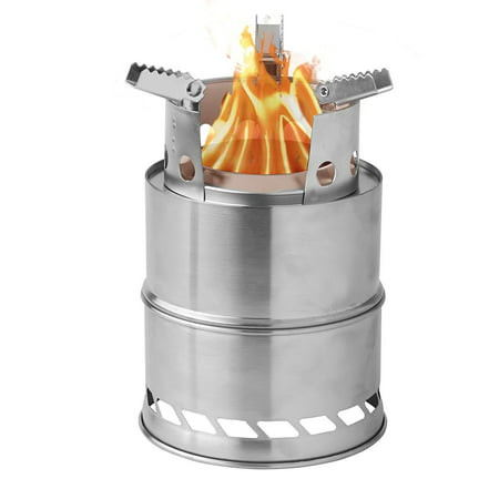 Camping Wood Burning Survival Stove Foldable Portable, Made Of Light Weight Stainless Steel Easy Fuel With Twigs Leafs Solidified Alcohol, Best Cooking System for Backpacking Hiking Camp Kitchen (Best Homemade Alcohol Stove)