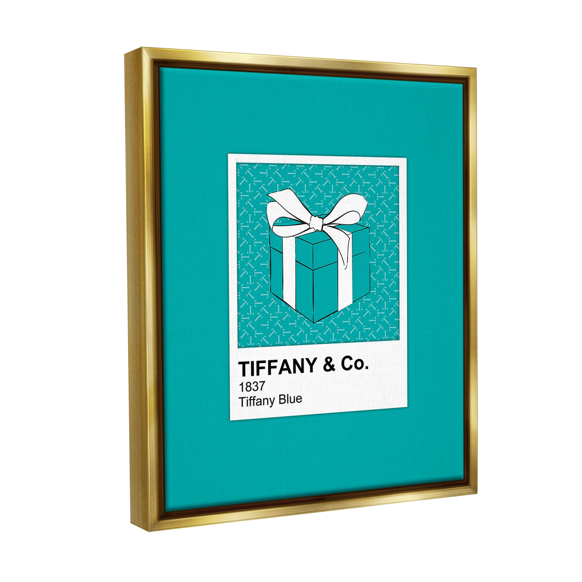 Stupell Industries Blue Fashion Hue Beauty & Fashion Painting Gold Floater Framed Canvas Art Print Wall Art, 17 x 21
