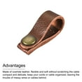 thumbnail image 5 of Leather Cable Tie Leather Cord Organizer 90x12mm Cable Straps Cable Leather Clips Light Brown, Pack of 5, 5 of 6