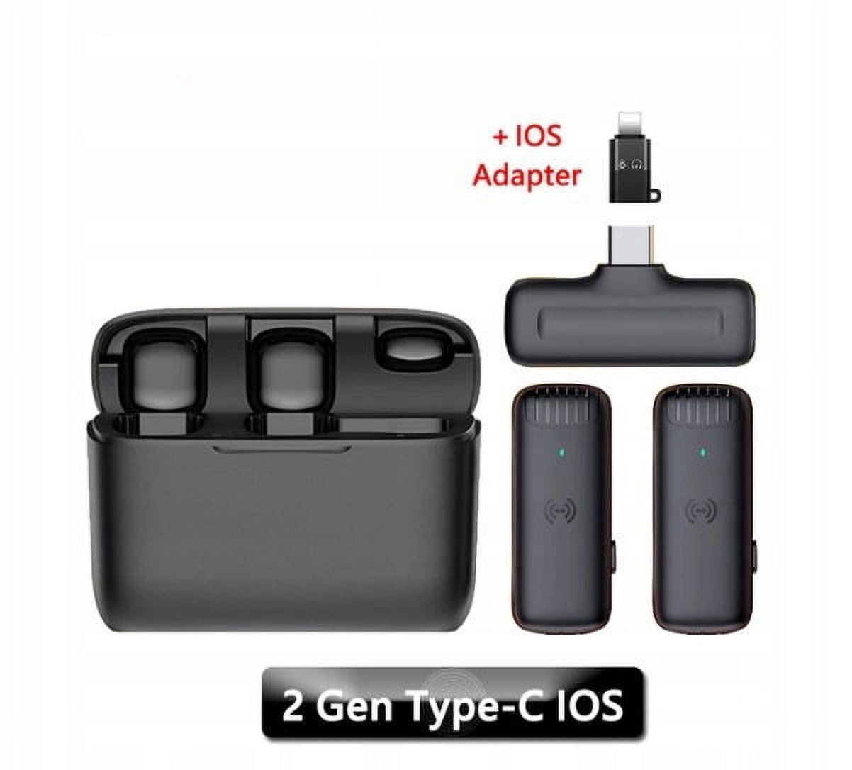 J13 2x Wireless Lavalier Microphone USB-C Receiver Adapter for iPhone