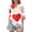 Clear, variant on Valentine's Day Women Print Long Sleeve Round Neck Top Cute Casual Shirt Gift Affordable & Comfortable Blouse Beige L