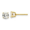 thumbnail image 6 of 10K Yellow White Gold Round CZ Prong Studs Earrungs 9mm for Womens Mens Push Back Jewelry, 6 of 10