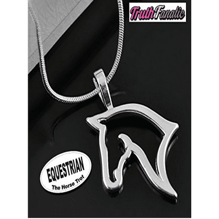 Equestrian Jewelry - Silver Horse Fashion Accessories For Adults, Women & Teens - The Equestrian Collection Is An EASY Perfect Gift Idea (Horse Pendant Necklace - Horse Head 18 inch