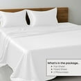 thumbnail image 3 of LINENWALAS King Sheet Sets, Bamboo Bedsheet Deep Pocket Up to 16", Breathable Luxury Premium Silk Bedding Sheets (King, White), 3 of 9