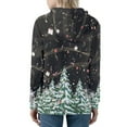 thumbnail image 2 of Suhoaziia Zip Up Hoodies for Women with Designs Christmas Tree Notes Graphic Print Jersey Winter Lightweight Thin Graphic Print Loose Sweatshirt with Pocket Size 2XL, 2 of 6
