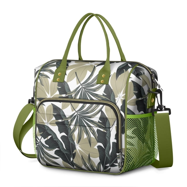 Sac à Lunch Isolé Botanical Tropical Plant – Sac Isotherme à Double Compartiment Étanche, Grande Capacité Boîte à Lunch Réutilisable