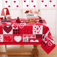 thumbnail image 2 of Valentines Day Tablecloth Round 60 Inch, Pink Buffalo Plaid Tablecloth, Love Hearts Table Cloth, Waterproof Table Cover for Valentine''s Day Party Kitchen Dining Room Holiday Decor, Pink, 2 of 6